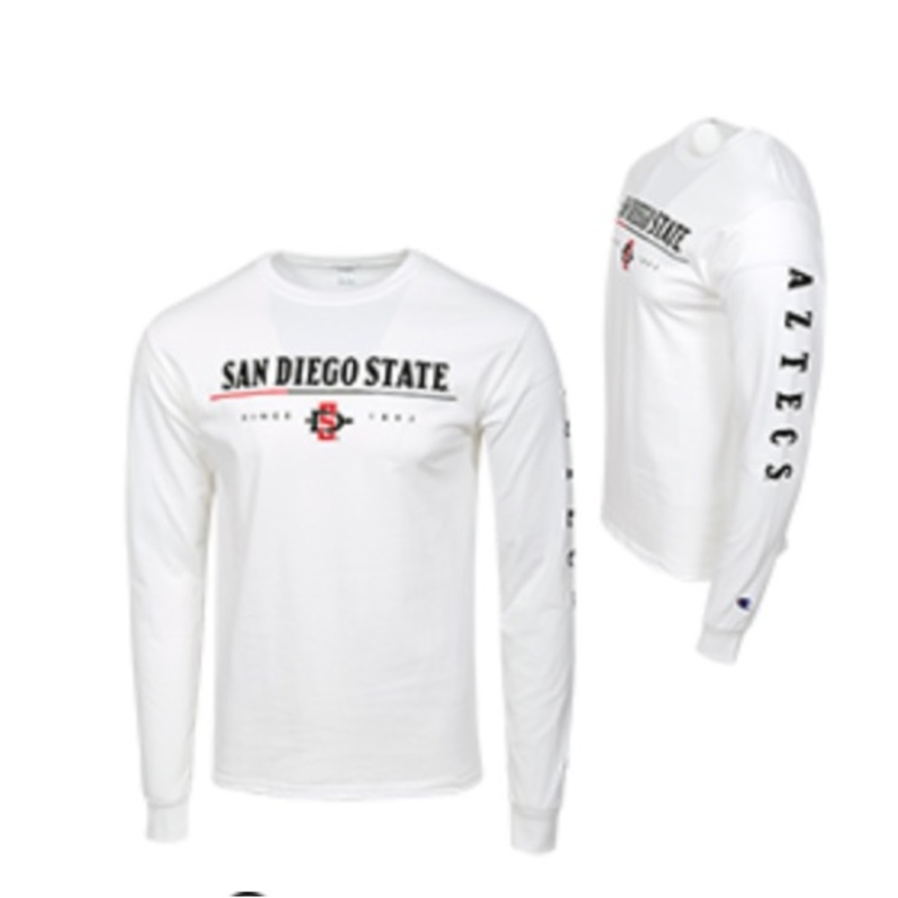 SDSU white long sleeve tee. NWT. Men medium.